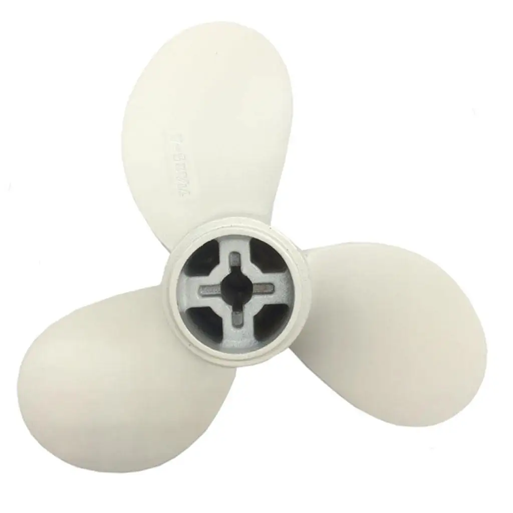 Aluminum Outboard Propeller 3-Blade for  3.5HP Boat Engine (White)