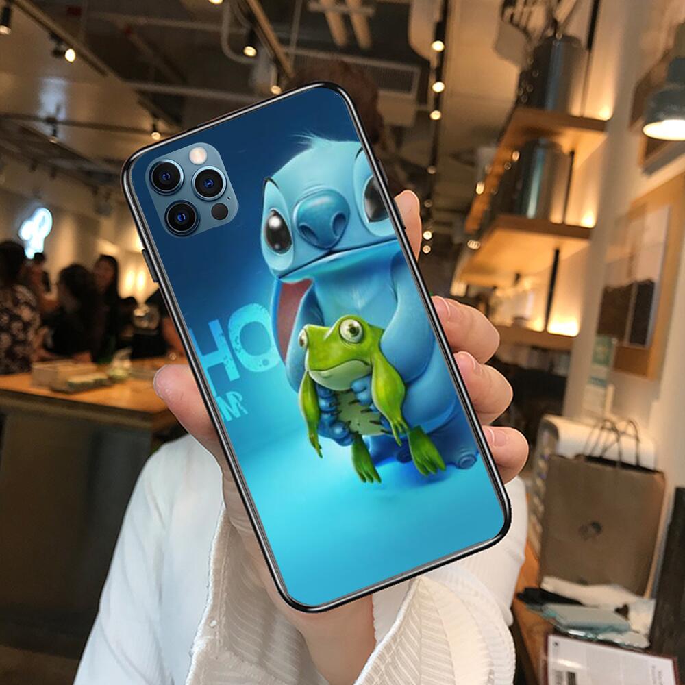 Стич пара аниме чехлы для телефонов Чехол для iphone 11 Pro Max 12 8 7 6 S  XR PLUS X XS SE 2020 мини мобильный сотовый корпус funda b | AliExpress