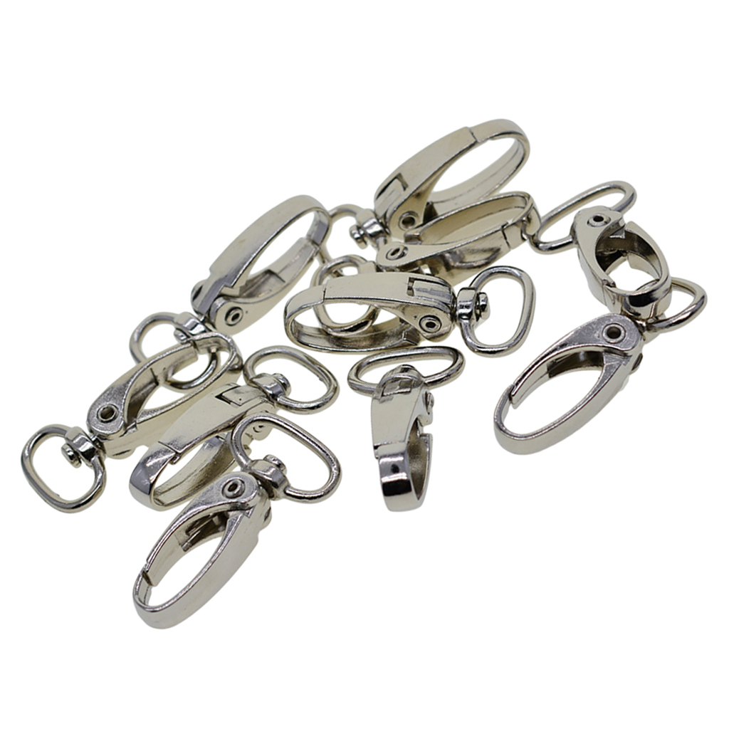 10 Lanyard Hook Swivel Snap Lobster Clasp Clip Keychain Split Key Rings Swivel Clasps Lanyard Snap Hook Metal Clasp Lobster Clip