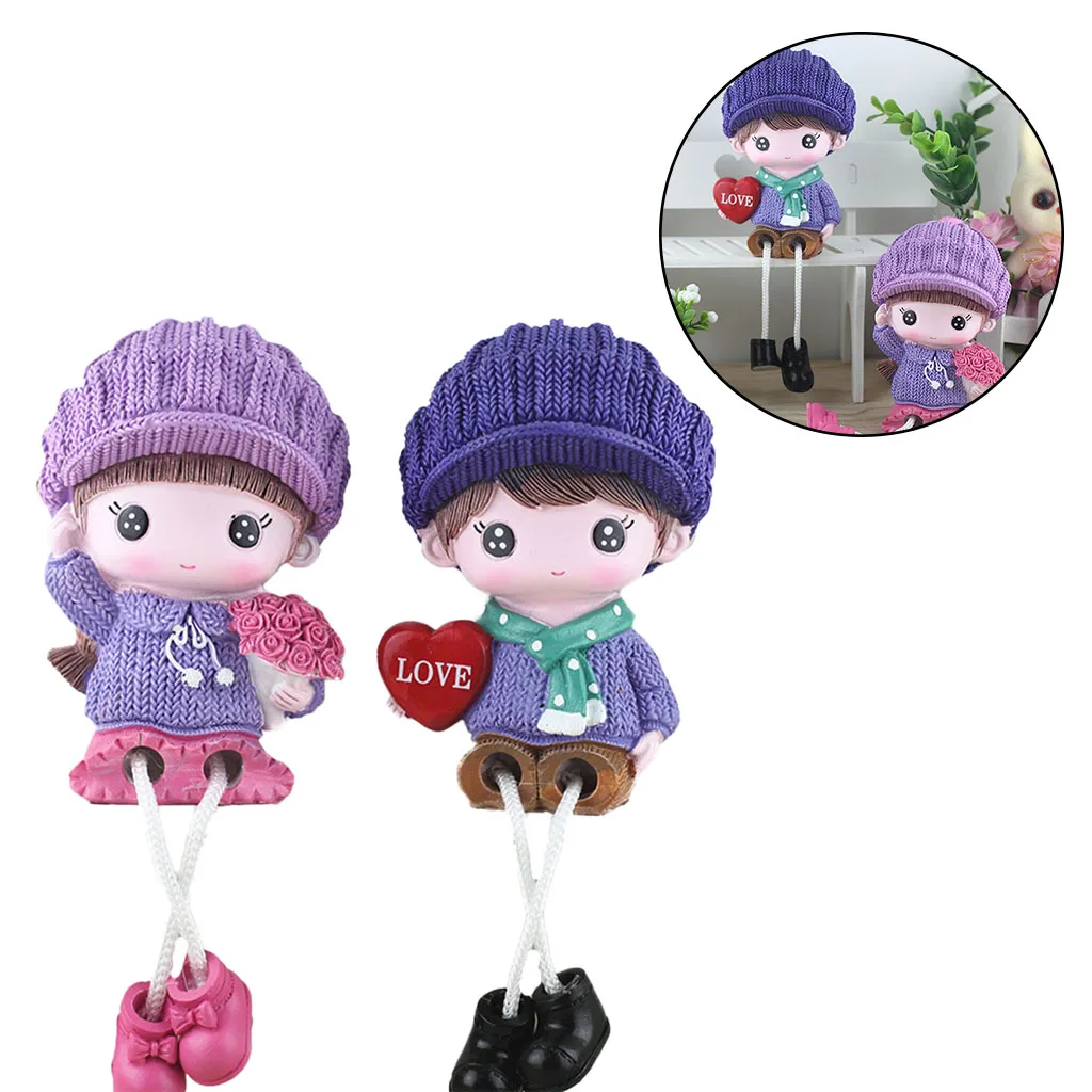 Dangling Figurine Bedroom Hanging Legs Doll Sitter Sitting Lovers Decoration