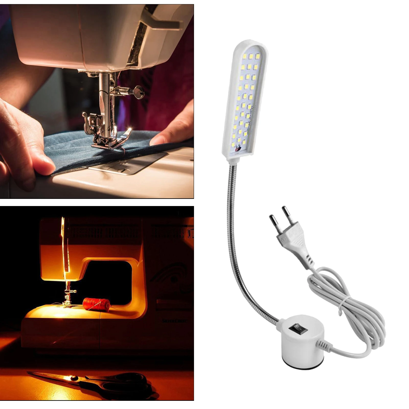 Sewing Machine Tabletop Lamp Industrial Sewing Machine Table Top LED Bright Lamp Flexible Gooseneck Lamp EU Plug