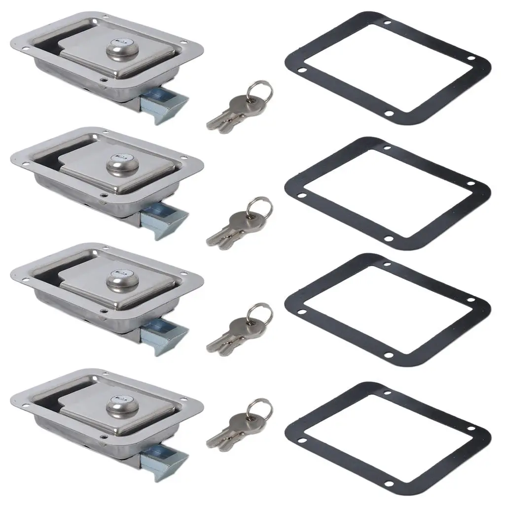 4pcs Marine Yacht Stainless Steel Paddle Lock Latch Truck RV Tool Box Key Toolbox Paddle Locks Latch for RV vehicles trailers