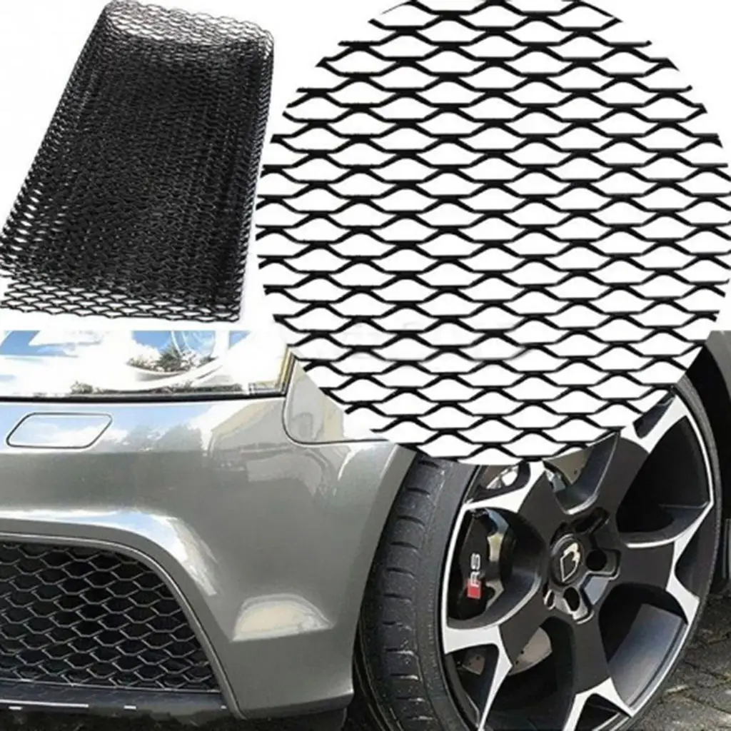 1 Pcs 40x13 Inch Car Grille Mesh Net Sheet Aluminum Alloy Sea Gull Shape Grill Cover 0.31x0.98 Inch Aluminum Alloy