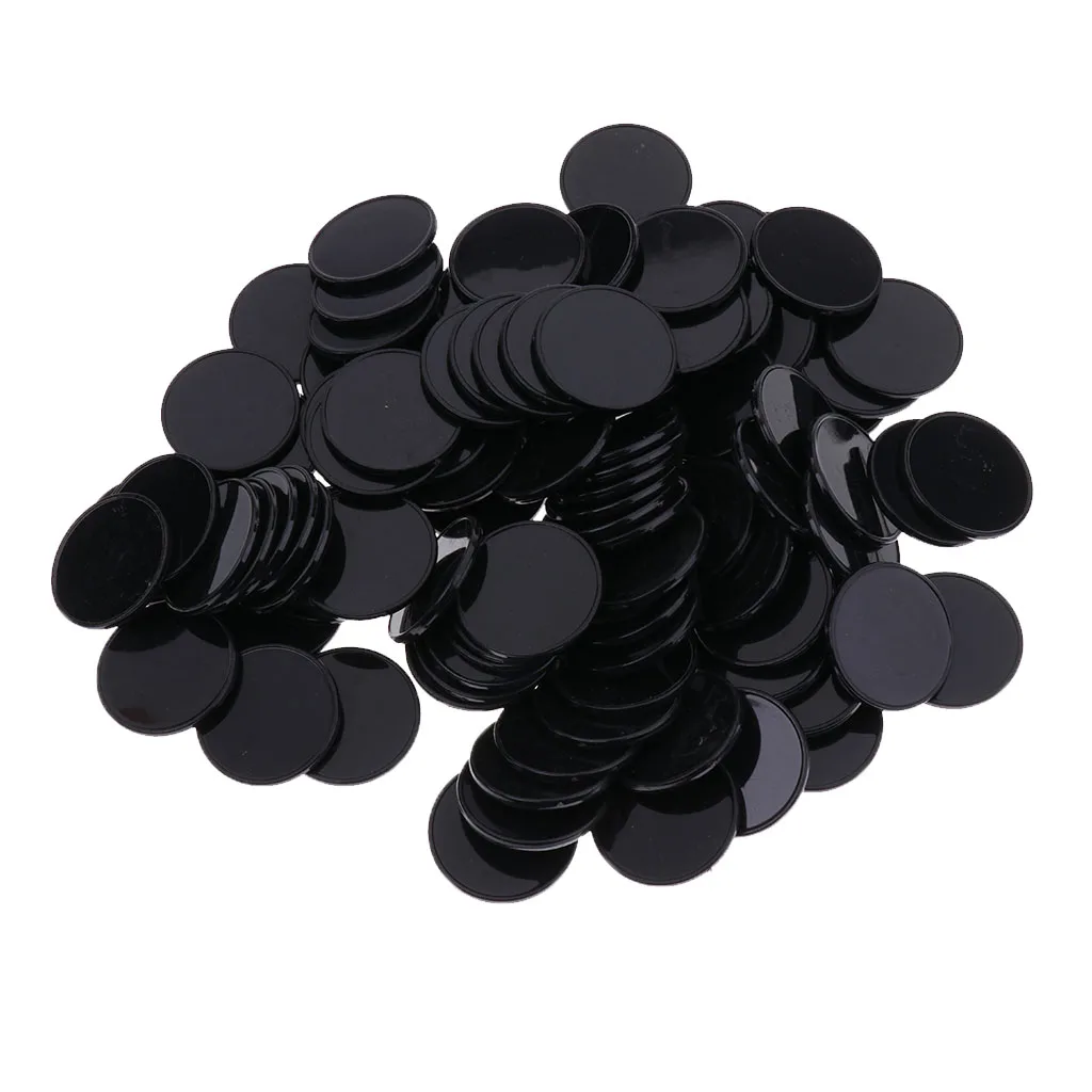 100-Pack Black Colored Counting Chips Tokens for Bingo Game, Board Games, Math