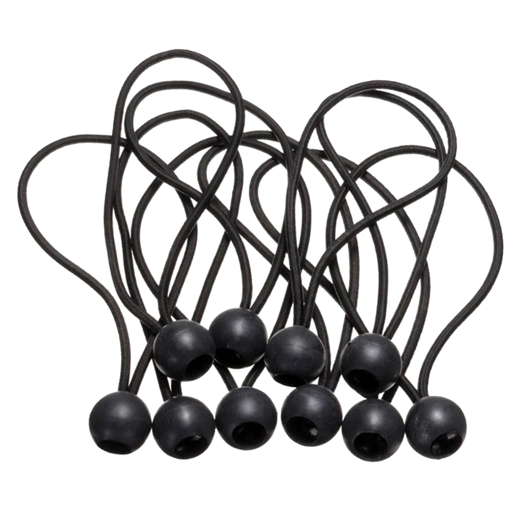 10x Ball Tent Fixing Cords Wire for Tarpaulin Trailer Tarp Camping Bungee Binding Rope for Camping Boating Bungee Jumping