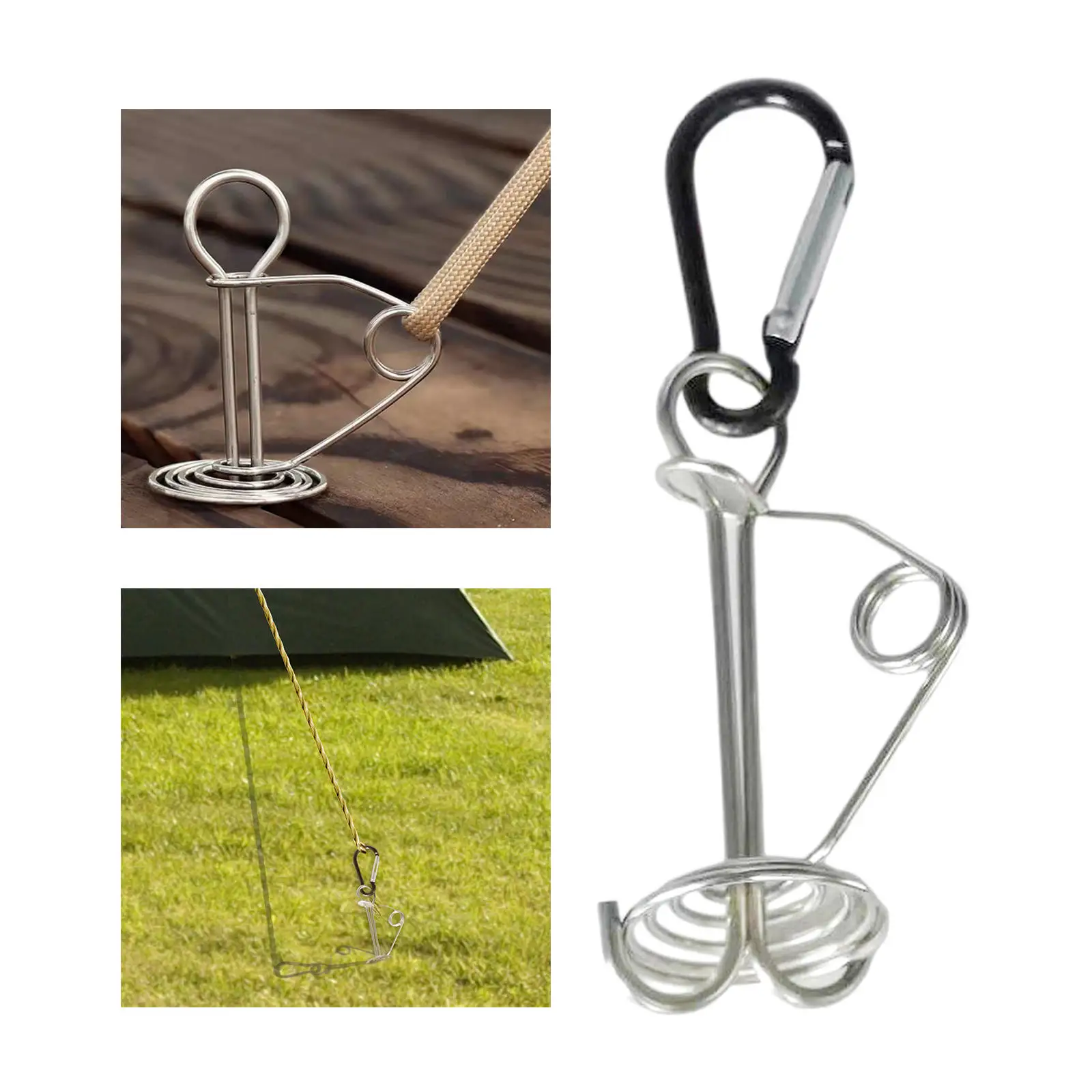 10x Spiral Tent Stakes with Spring Buckle Anti-Tripping Awning Octopus Portable Deck Anchor Peg Board Peg for Gallery Hiking