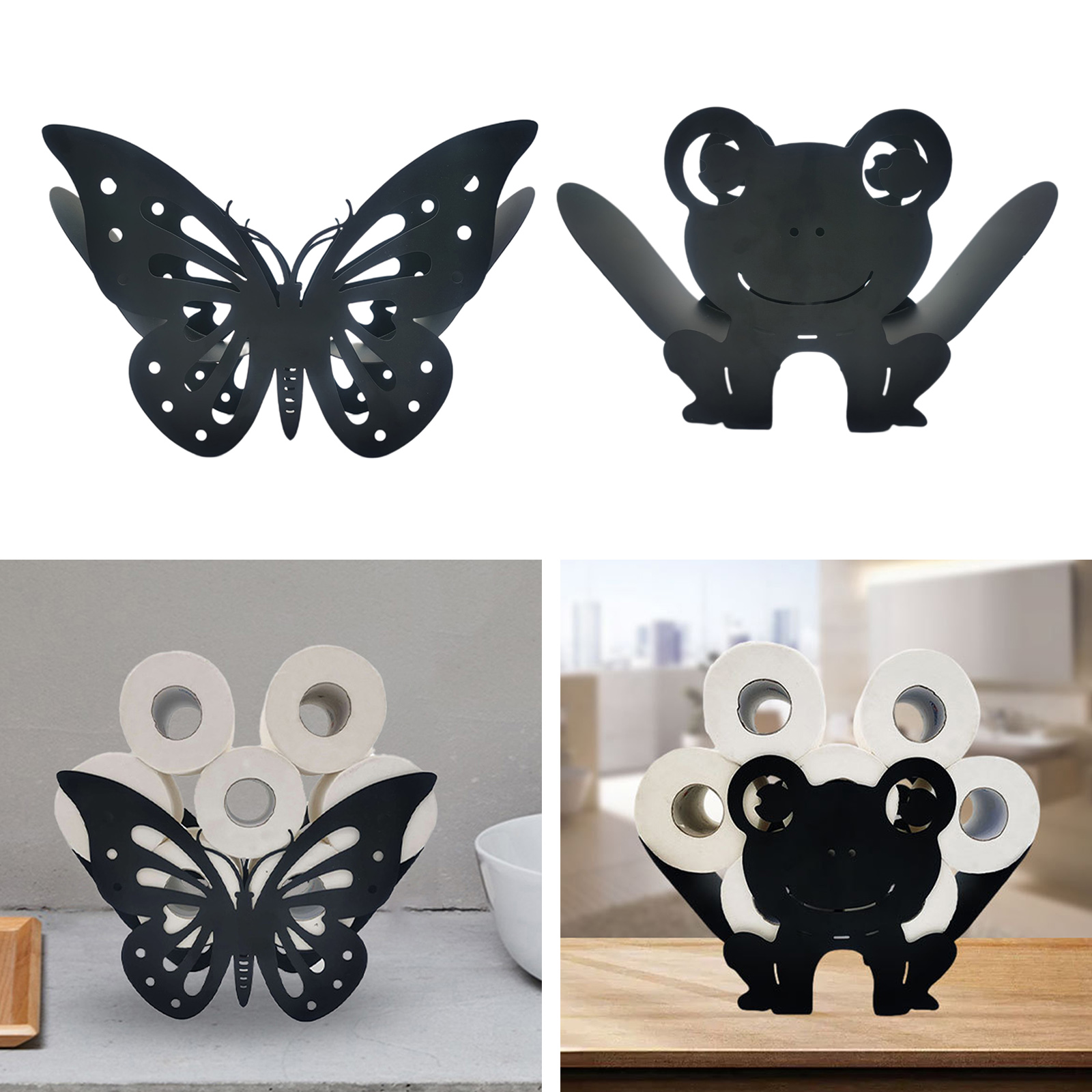 Novelty Black Animal Toilet Paper Roll Holder Toilet Tissue Stand Figure