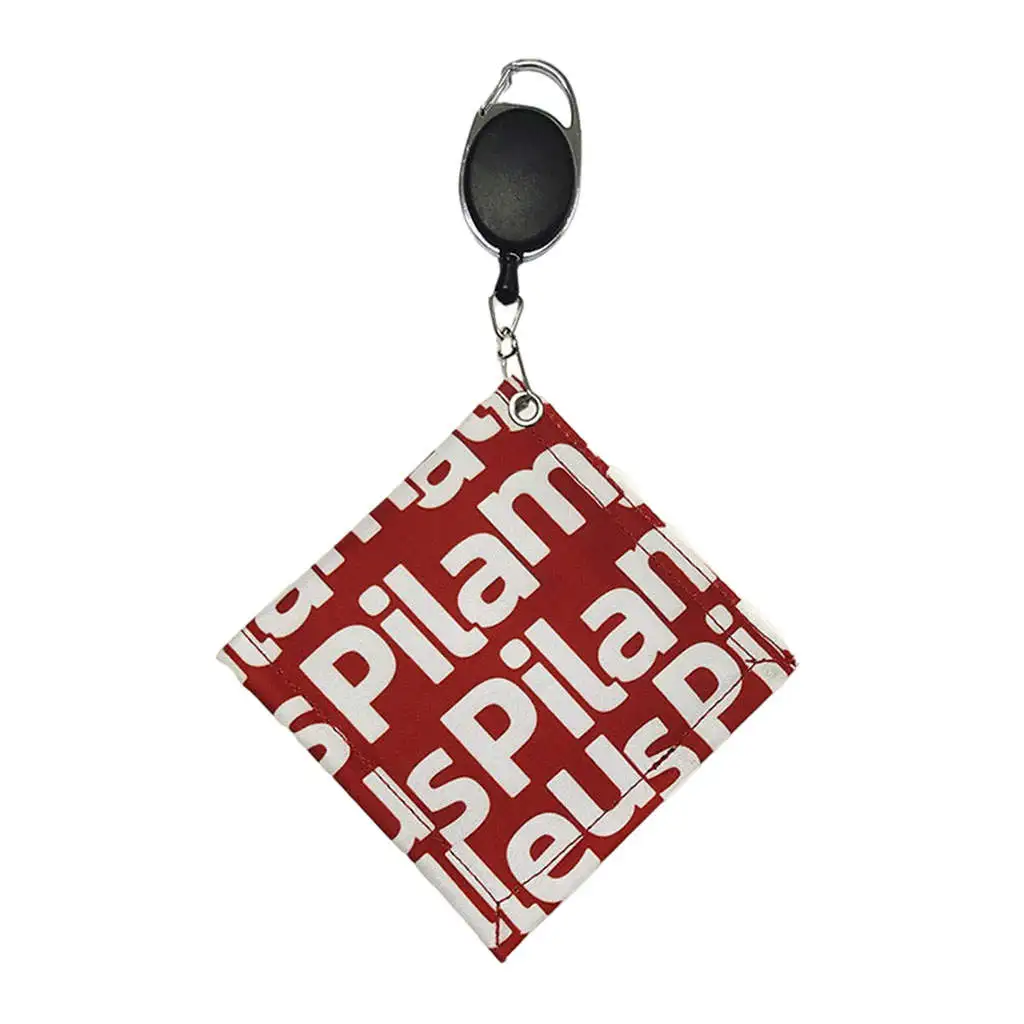 Square Golf Ball Towel 4.7 x 4.7 inch Microfiber Portable Mini W/ Retractable Keychain Towel Pocket Club Head Cleaner Wipes