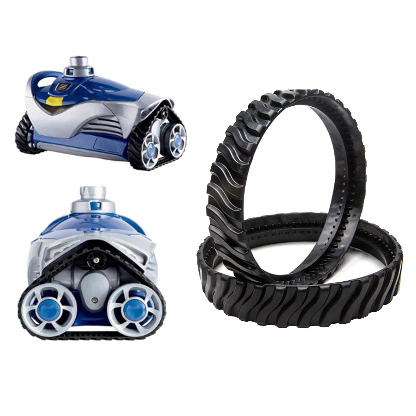 2x Black Tracks Tires Wheel For Zodiac MX8 Barracuda Pool Cleaner. 