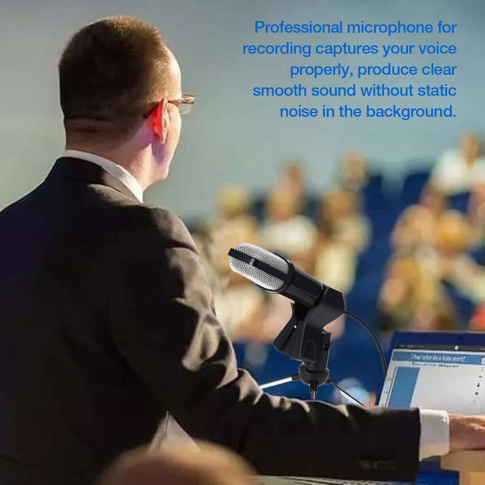 PC Microphone Plug &Play Home Studio USB Condenser Microphone for Chatting Recordings Online Voice Recorading Singing Gaming