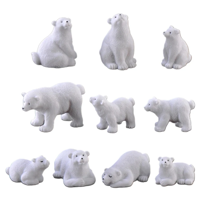 Set 10 Polar Tier Figuren Miniatur Statuen Home Desktop Dekor 