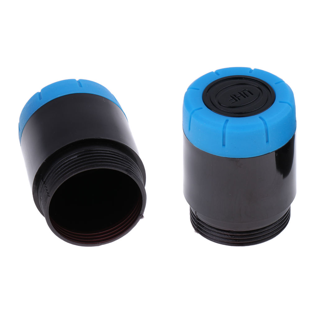 2 pcs Replacement Mic Battery Screw On /cup/cover For Microphone Black&Blue