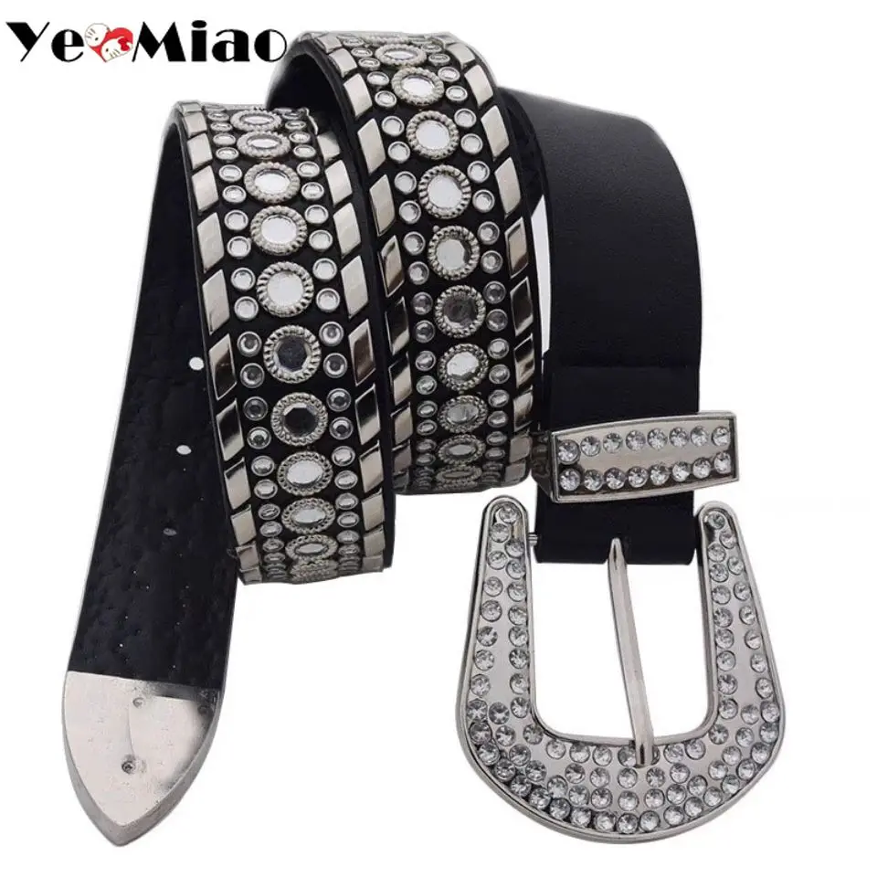 brown dress belt Punk Belts Women Luxury Designer Brand Wide Waist Belts Korean Fashion Diamond Rock Bling Strap Belt Y2K Women Belts for Dress elastic belt for men