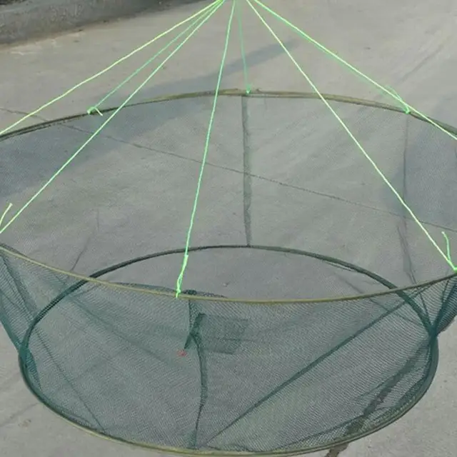 Foldable Drop Net Fishing Landing Prawn Bait Crab Shrimp Pier Harbour Pond  Mesh for Vertical Shore Use