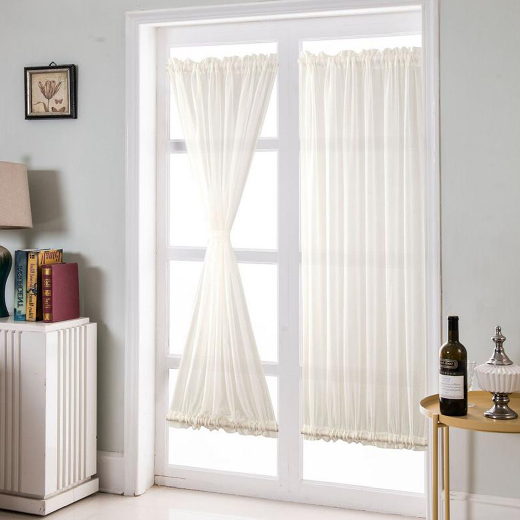 1 Piece Home French Door Curtains Blackout Patio Doors/Sliding Glass Door Curtain Panel Decor Cheap White 25x72''