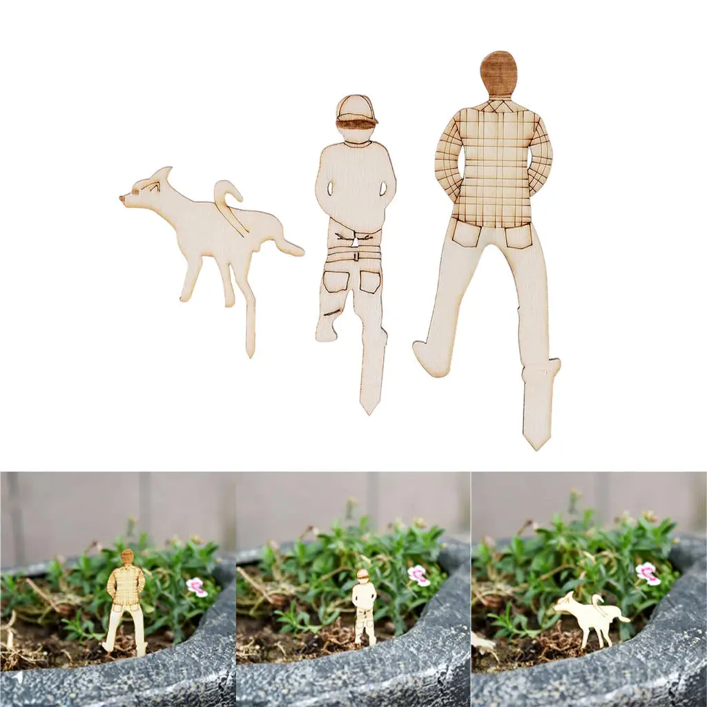 3x Plant Mark Pee Peter Decoration Garden Ornaments Miniature Pissing Plant Labels for Nursery Stock Outdoor Outside Plants
