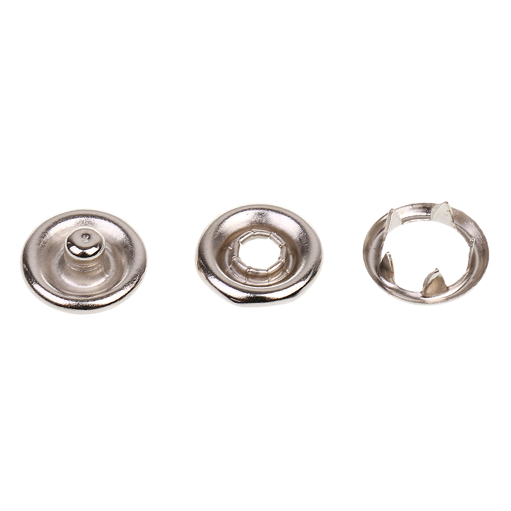 Set of 50 Snap Fasteners, Hand Press Studs Metal Snap Fasteners for Bags, Coats, Sleeping Bags etc