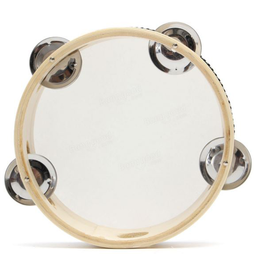 2Pcs/Set Hand Percussion Tambourine Drum w/ Jingle Rattle Music Instruments