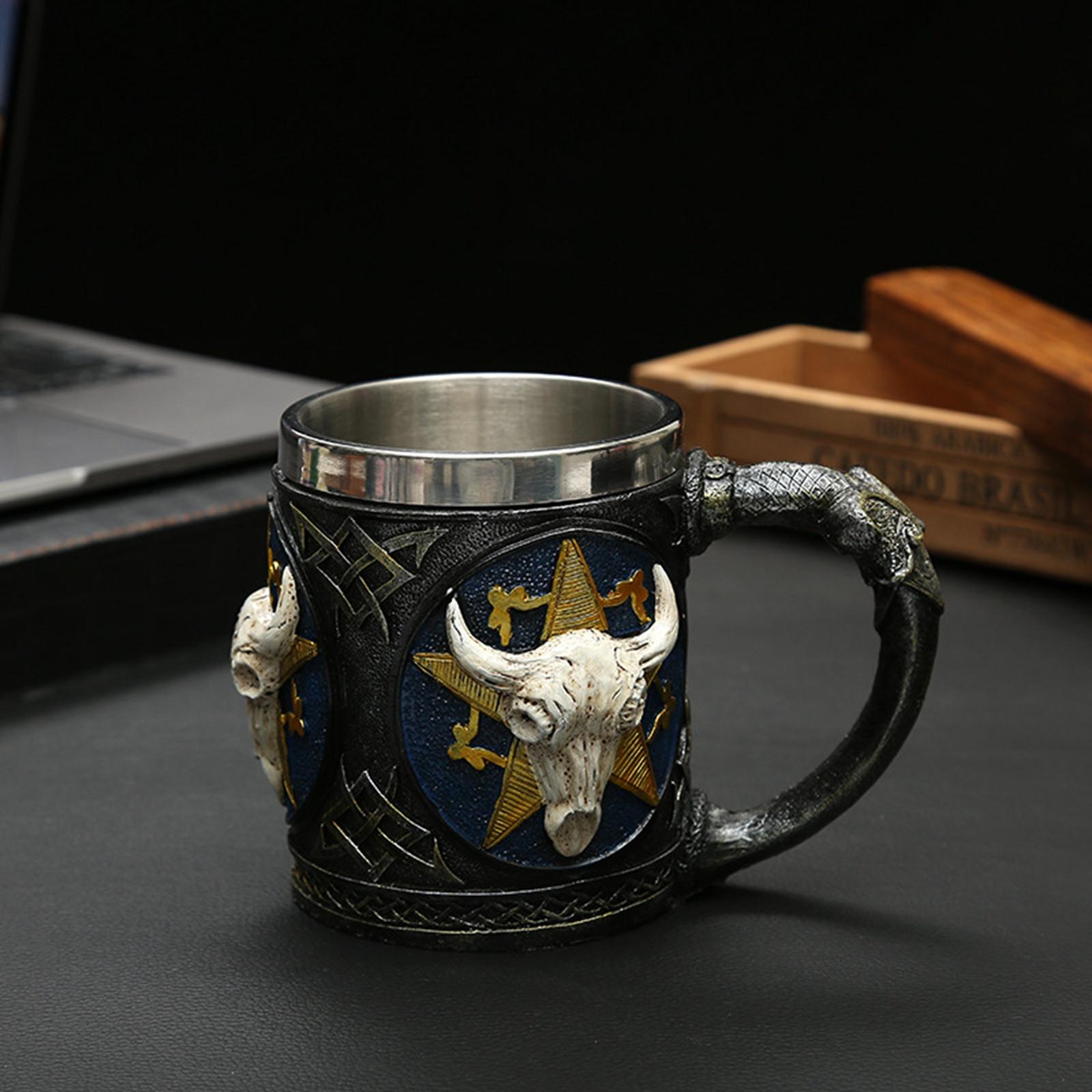 Coffee Mug Antique Bison Gift Souvenir Engraving Personalized Beer Mug Drinkware for Party Cocktails Men Coworkers