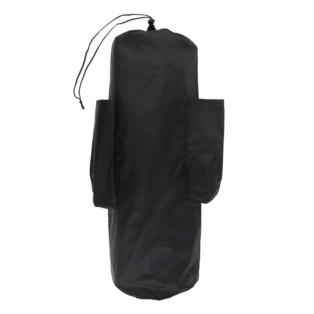Dustproof Waterproof Drawstring Sack Bag with Side Pockets & Strap for Storing Folding Camping Mat Yoga Mat Picnic Mat