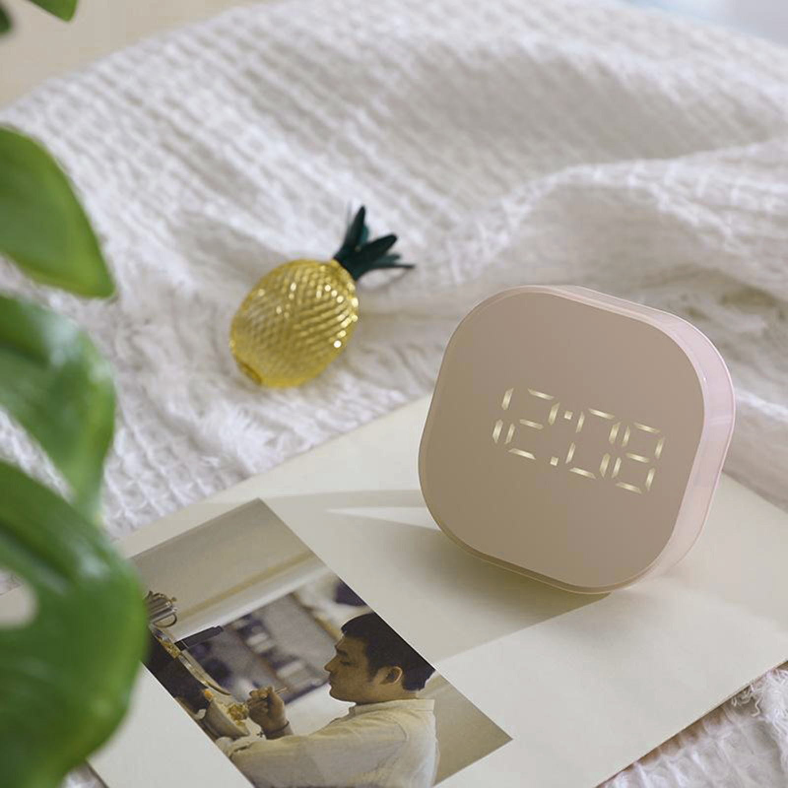 Mini Cube Bedside Digital Alarm Clock Magnetic with Snooze Timer 