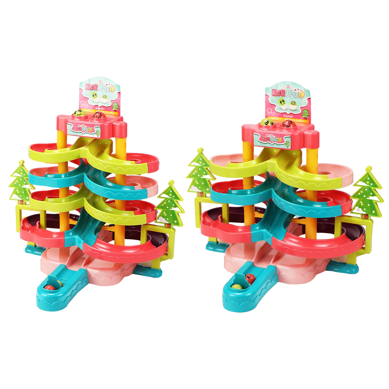 Ball Slide Track Toy Building Block Stacking Toy Interactive Learning Stack, Drop and Go Ball Ramp Toy Kids Birthday Gift
