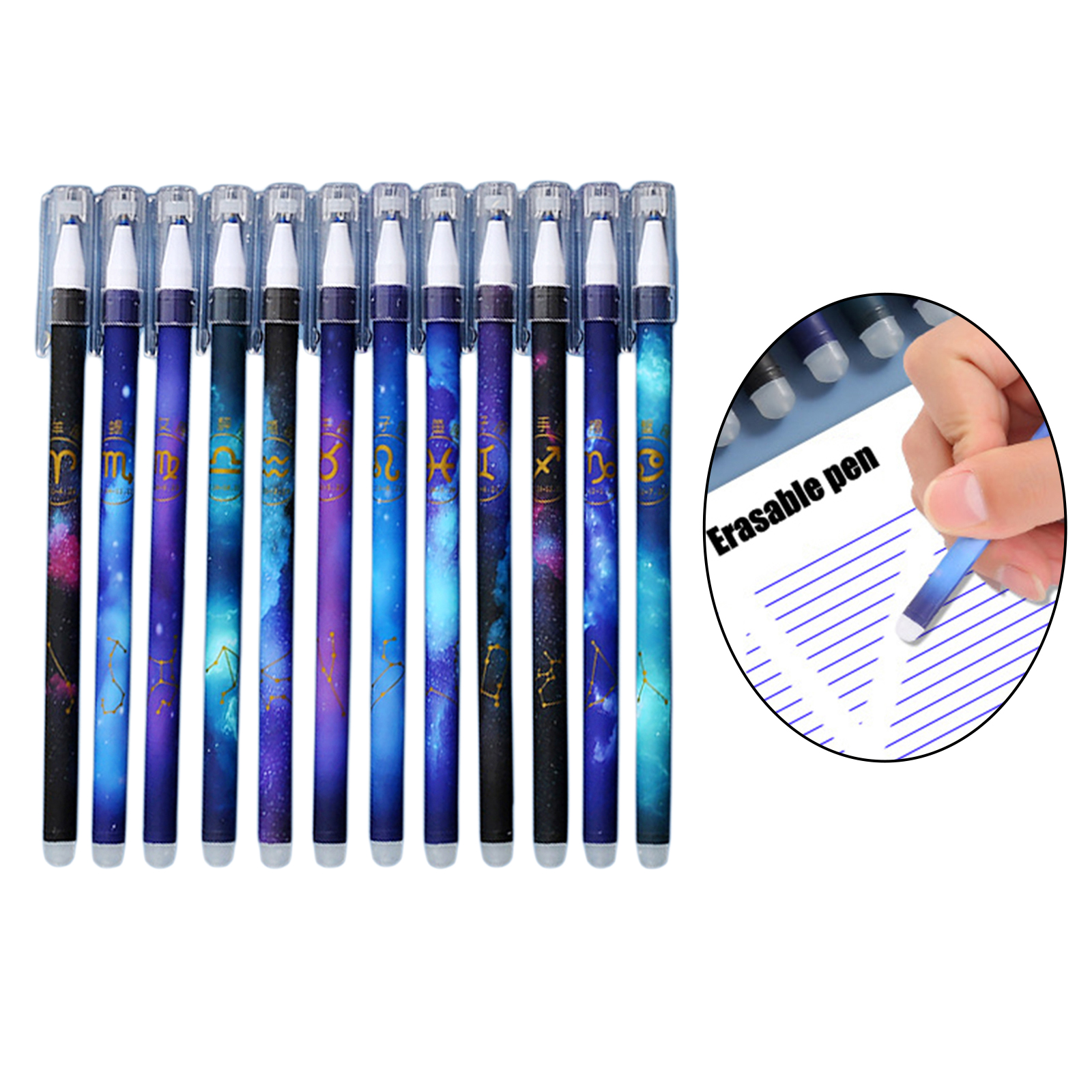 12 PCS Constellation Gel Pen Erasable Ink Pen Students Stationery School Office Supply Gift
