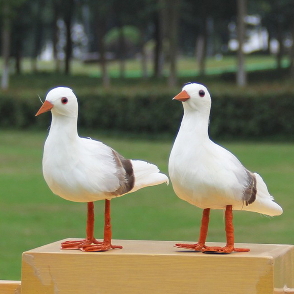 1PC ARTIFICIAL STANDING SEAGULL STATUE SCULPTURE FOR HOME GARDEN SHOP