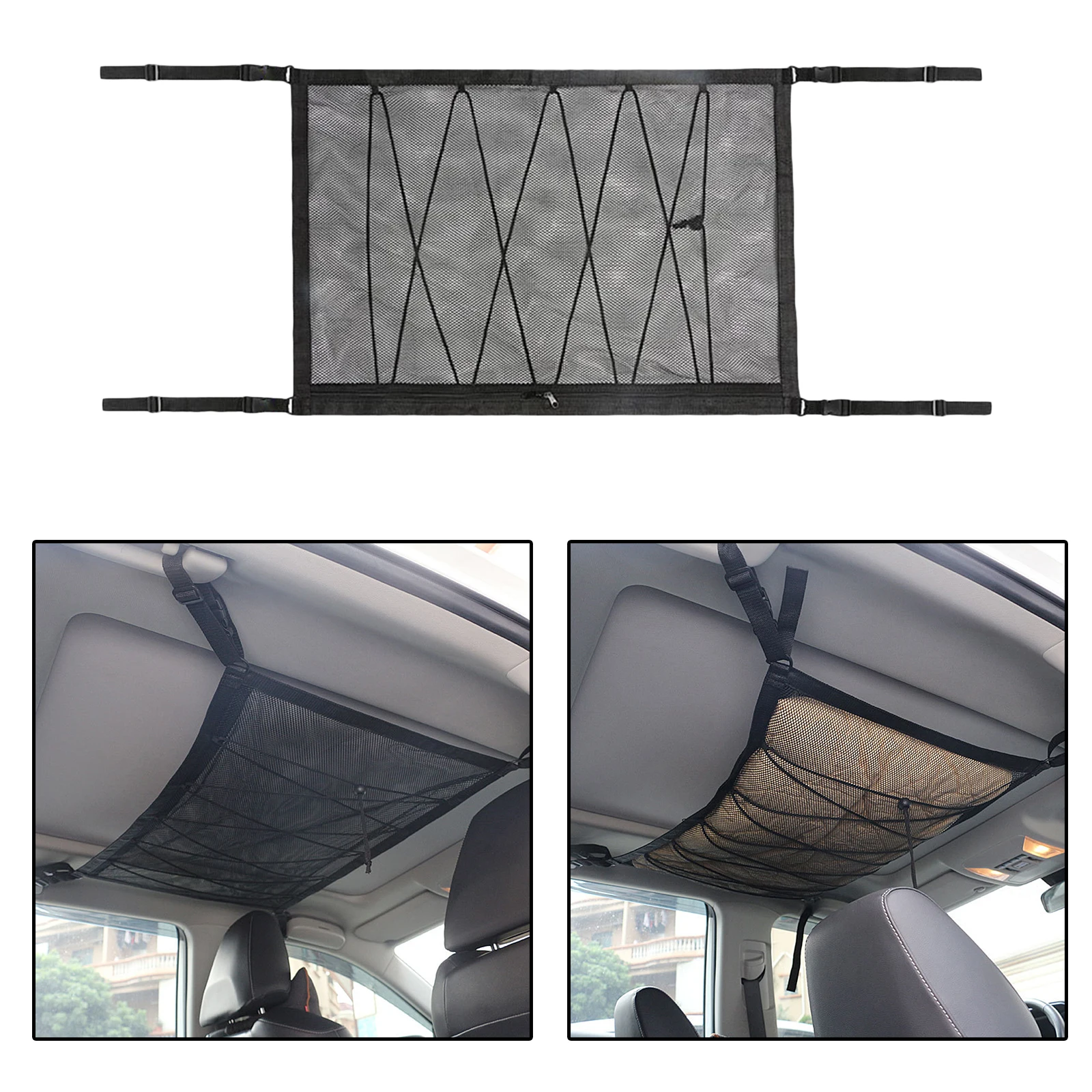 Car Ceiling Mesh Bag Travel Elastic Quilt Tent Cargo Net Universal Organizer