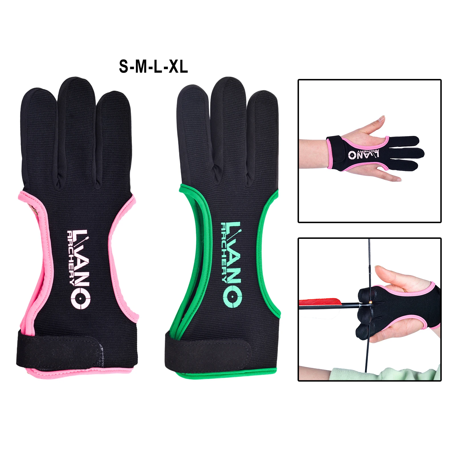 Protective 3 Fingers Hand Leather Guard Glove Safety Archery Leather Glove for Recurve Compound Bow Shooting Hunting