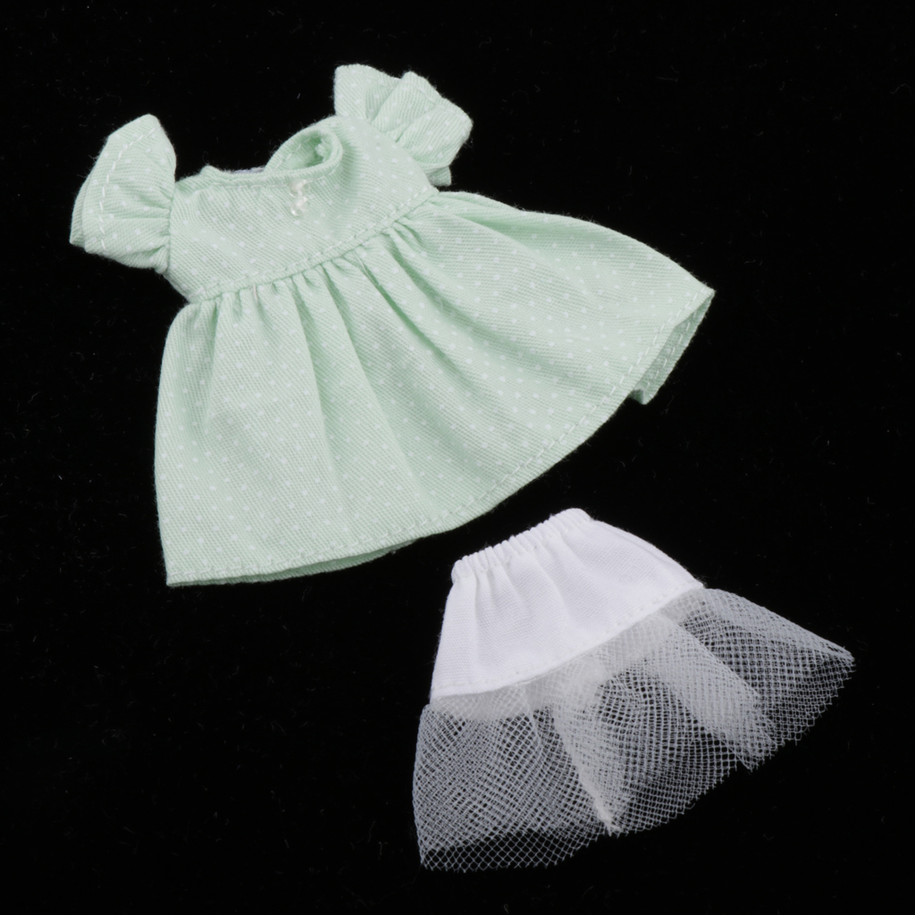 1/12 Fashion Doll Clothes Dot Dress Petit Skirt Buy for Costume Mini Blythe