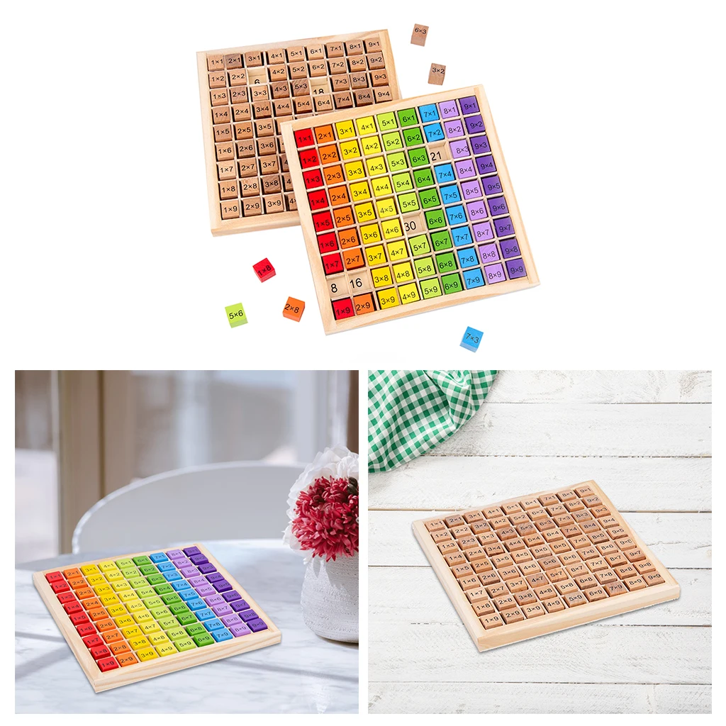 Montessori Educational Wooden Toys for Kids Children Toddlers Toys 9x9 Multiplication Table Math Arithmetic Teaching Aids