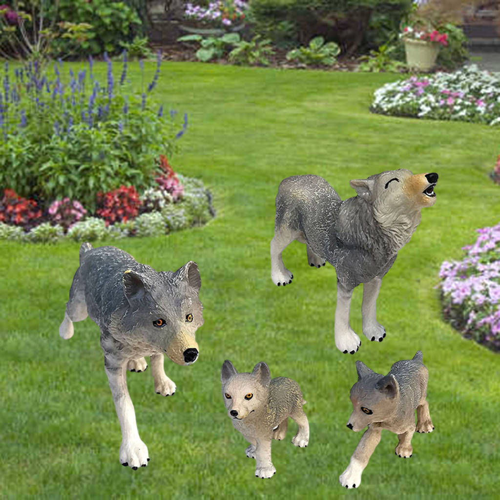 Realistic Plastic Wolf Animal Model Toy for Kids Ages 3-8 Wolves Figures Collectibles Gift Playset