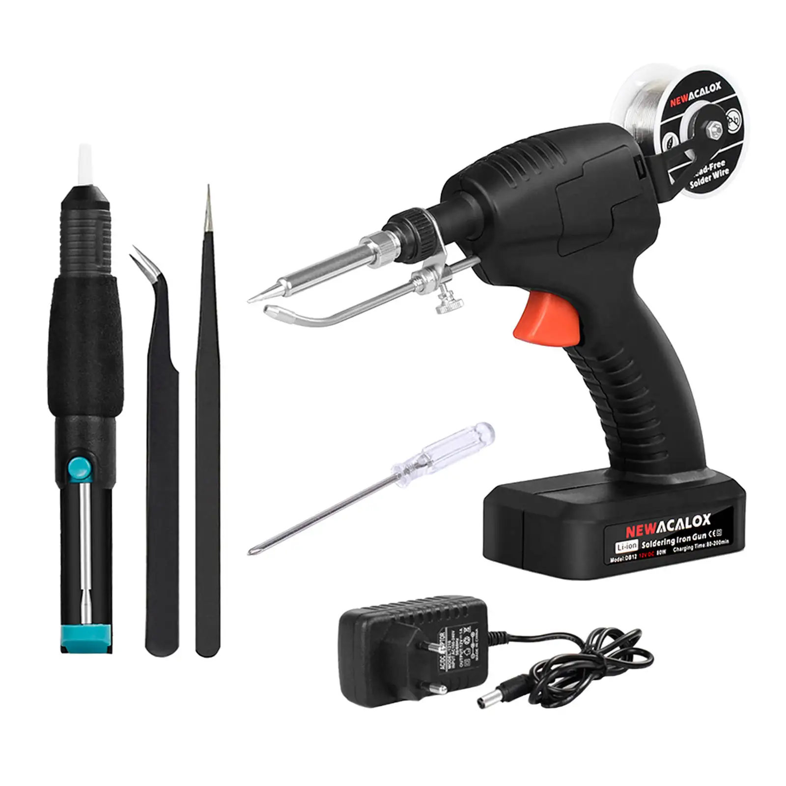 Soldering Gun Welding Tool Kit Auto Heat Control Rechargeable Appliance Repair Hand-Held 80W Electric Cordless Solder Station
