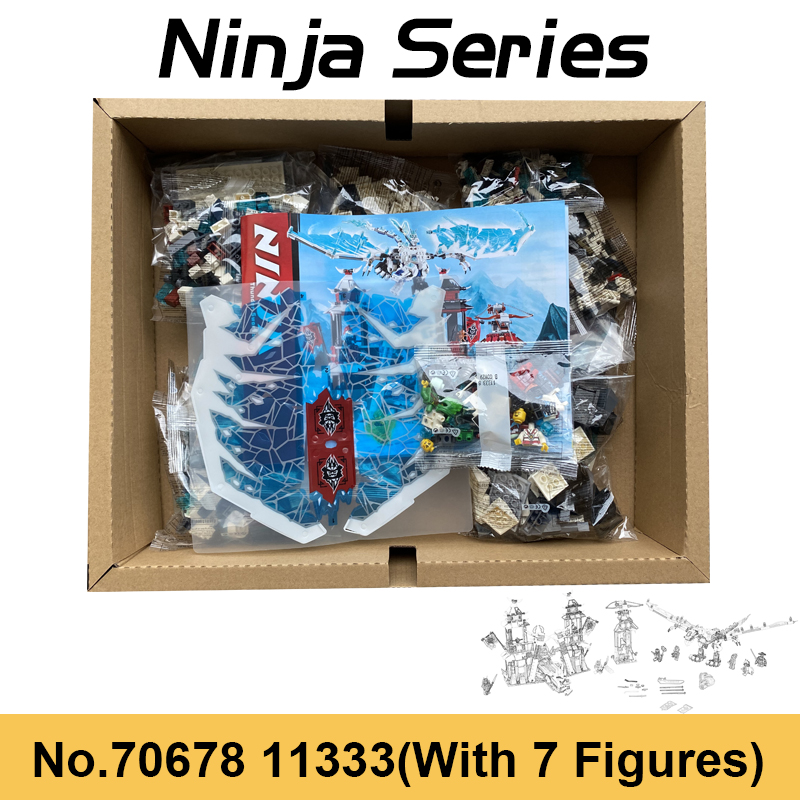 Blocos de Construção do Castelo Brinquedo para Crianças Presentes de Natal 70678 com 11333 Ninja Frozen Peças 1260 1 Blocos de construção do castelo ninja frozen,