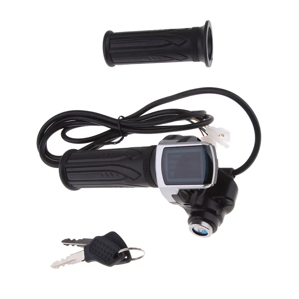 22mm Handlebar E-Scooter Motorcycle 24v Speed Control Grip Throttle LED Digital Display For 7/8