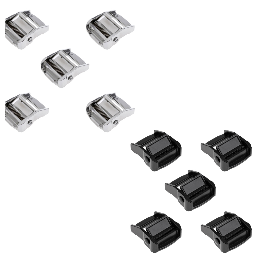 5 Pieces Kayak Cam Tie Down Strap Luggage Cargo Lash Backpack Belt Aluminum Metal Buckle 38mm 1.5'' Toggle Clip