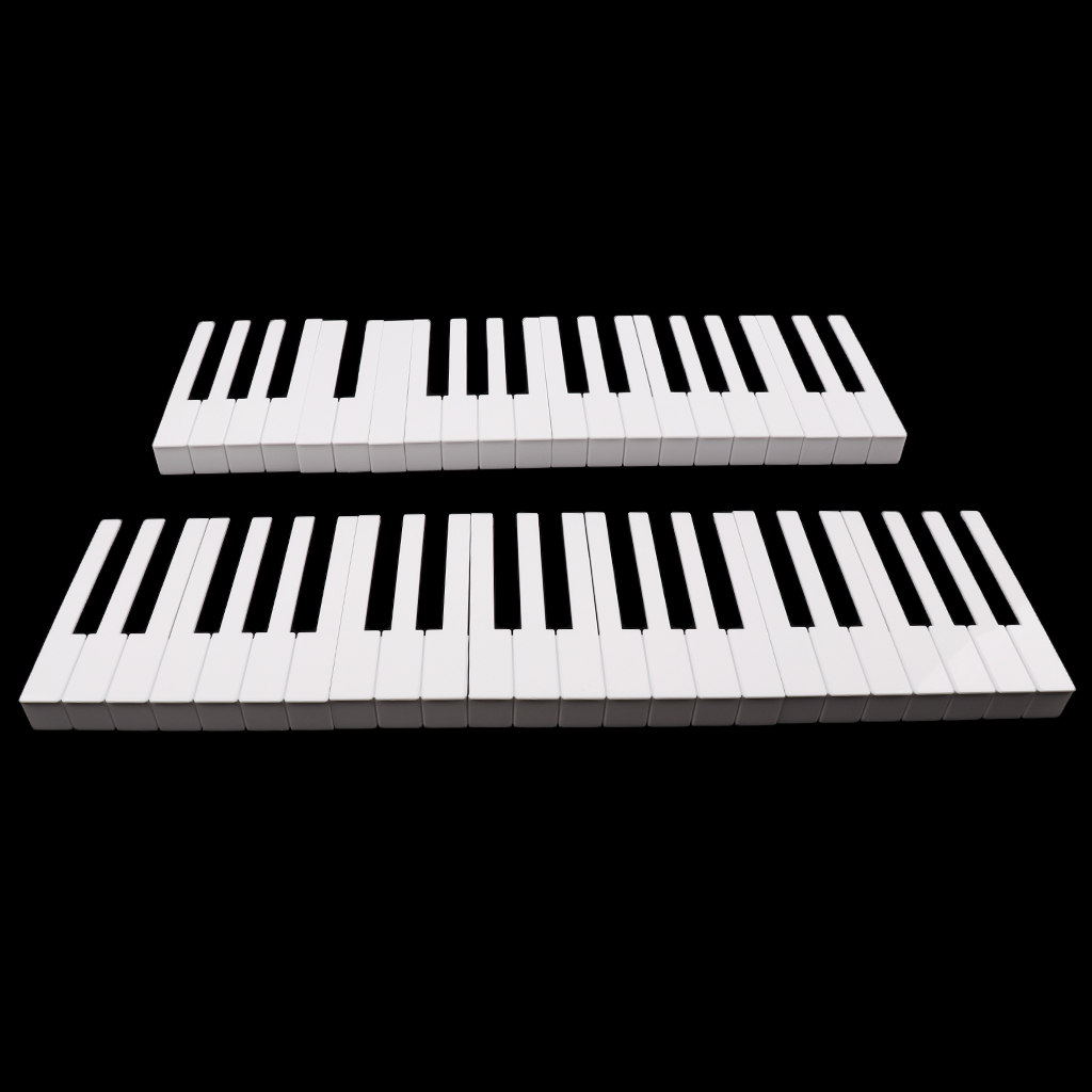 1 Set 52 Keys Piano Keyboard Replacement Keytops Kit Piano DIY Parts for Pianist Beginner 15.7cm