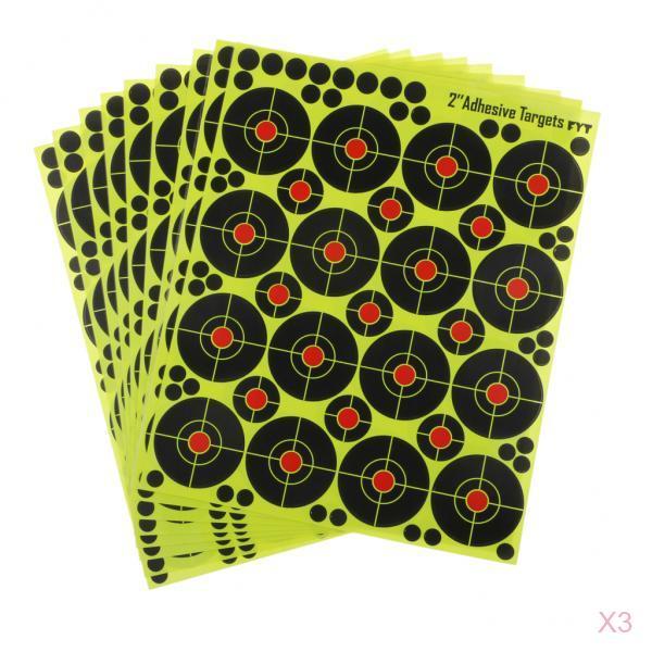 480pcs Self Adhesive Stickers for Hunting 2" High Visibility Reactive Fluorescent Yellow Sticker Paper Target Shooting Training
