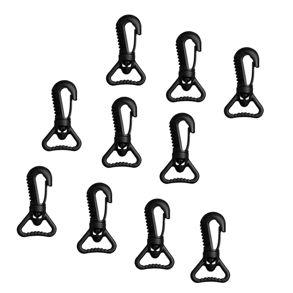 10 Pieces Scuba Diving Dive Plastic Swivel Spring Snap Hook Clip Fits 25mm/1 inch Webbing Strap Lanyard Accessories