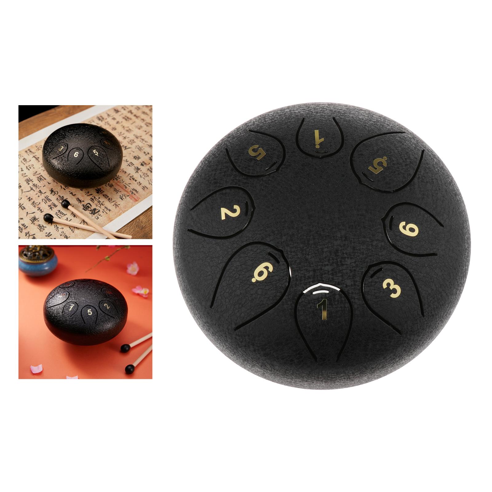 1pc Mini Alloy Steel Tongue Drum C Key Percussion Instrument Handpan Travel Bag Music Book Finger Sleeve Gift