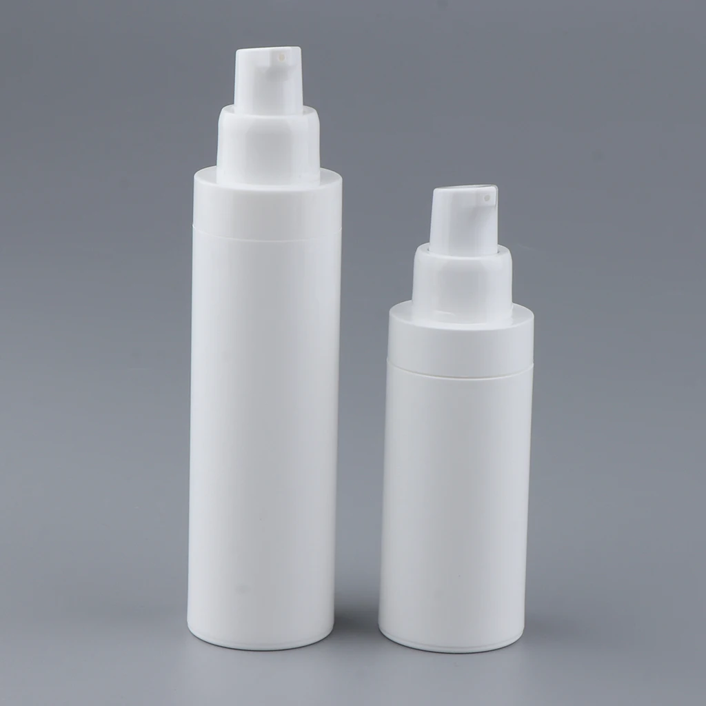 Refillable Empty Plastic Pump Bottle Sample Packing Makeup Container White