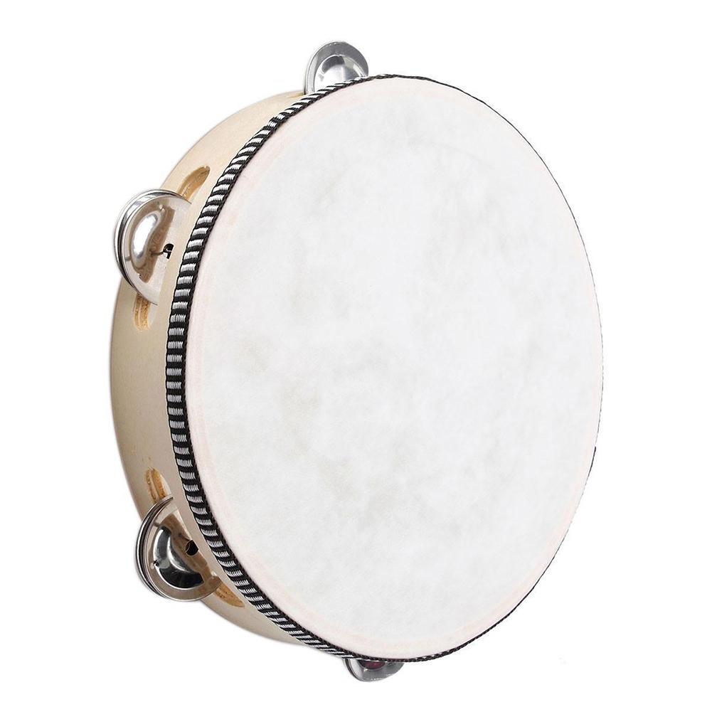 Description Picture 3 of item10 inches Faux Leather Head Drum Tambourine Party Musical Percussion Instrument