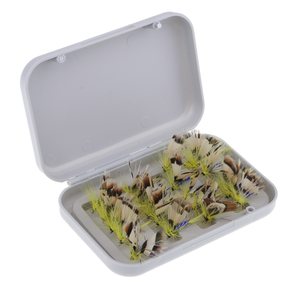 20pcs Dry Fly Fishing Lures Flies Hooks Fishing Trout Salmon Dry Flies Fish Hook Lures 5 different boxes