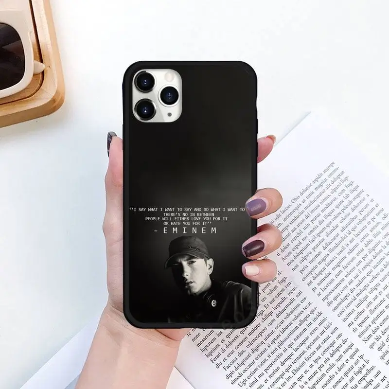 eminem American male rap singer Phone Case for iPhone 11 12 13 mini XS MAX 8 7 6 S Plus X 5S SE 2020 XR Luxury brand shell funda case for iphone 13 pro 