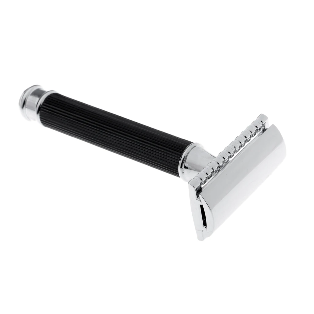 Premium Classic Mens Traditional Double Edge Safety Shaver Manual Shaver Black