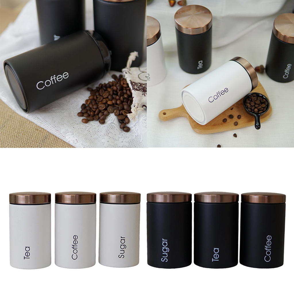 3pcs/Set Food Storage and Organization Canister for Coffee, Tea, Sugar