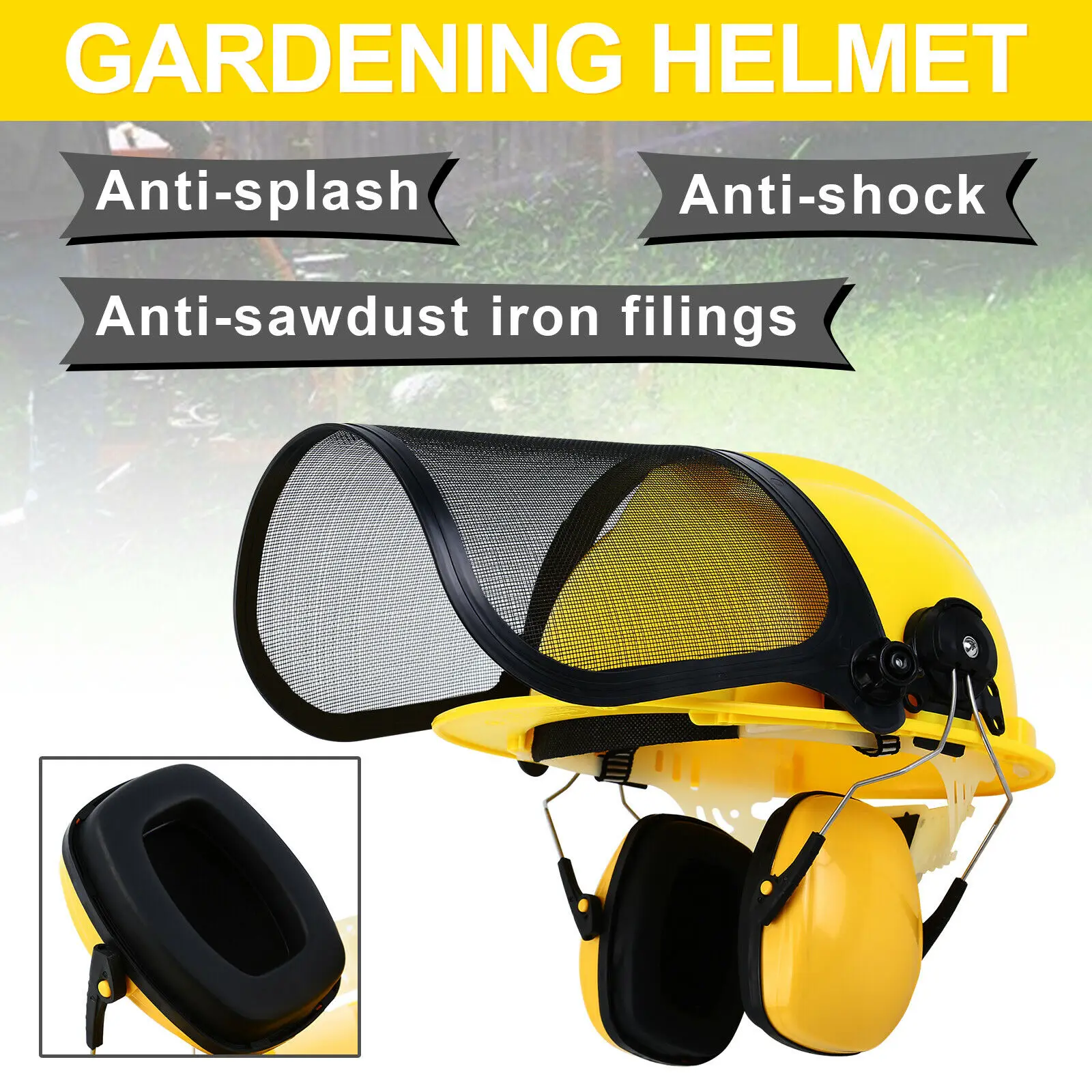 Casco de seguridad Samger para jardineria o talleres máscara facial protectora