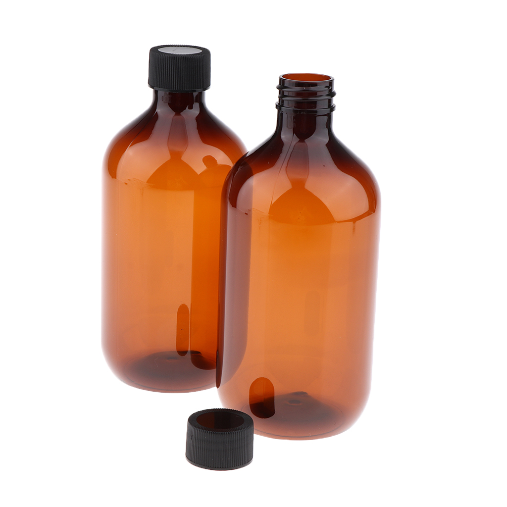 2Pcs 500ml Plastic Screw Bottle Travel Shampoo Cosmetic Holder Container with Cap Inside the Plug