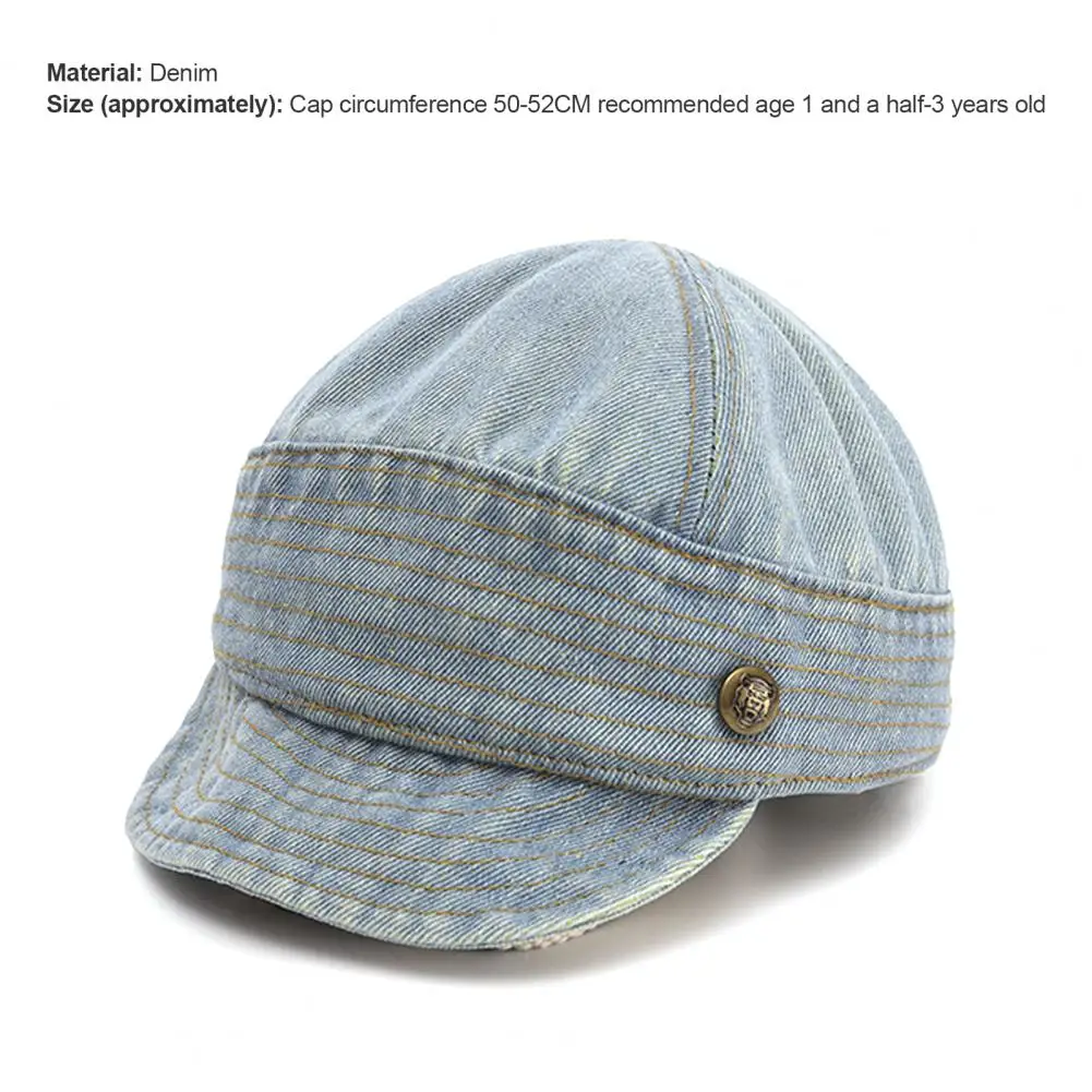 mens berets for sale Kid Flat Hat Plain Adjustable Lightweight and Comfortable Skin Friendly Denim Kids Beret Jean Casual Hat for Daily Wear best mens beret